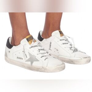 Golden Goose White and Gray Sneakers